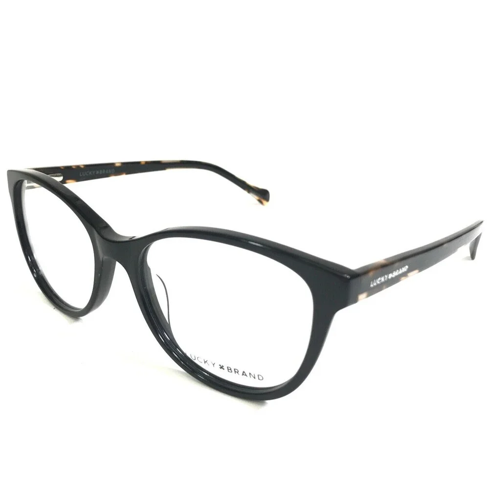 Lucky Brand Eyeglasses Frames D223 BLACK Tortoise Round Full Rim 53-17-140